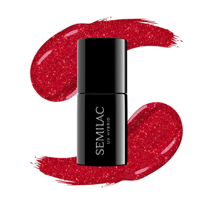 Semilac Ημιμόνιμο Βερνίκι 025 Glitter Red 7ml