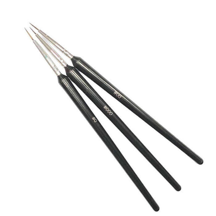 UpLac Nail Art Brushes Set 3 pcs Black