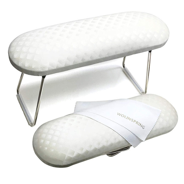 UpLac Folding Hand Rest Holder White Leather