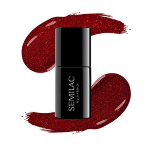 Semilac Uv Hybrid 347 Gorgeous Red 7mlPretty Red Glitter 7ml