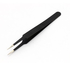 UpLac Tweezers Straight Black 109mm